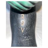 Pair of Hollow Carved Wooden Raven Decoys by Dallas J. Valley