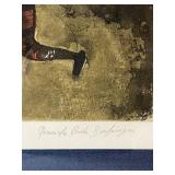 Framed Signed Print by Jeanine Rudo Boufanger La vendeuse d oiseaux