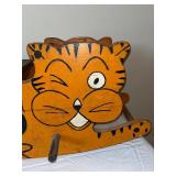 Vintage Wooden Tiger Rocking Toy with Hand-Painted Details