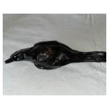 Pair of Black Ceramic Bird Figurines
