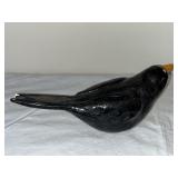 Pair of Black Ceramic Bird Figurines