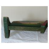 Hand-Painted Double-Sided Wooden piece with Landscape and Golf Scenes