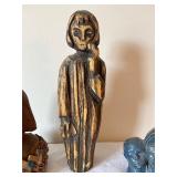 Collection of 3 Handcrafted Folk Art Busts and Sculptures