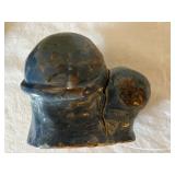 Collection of 3 Handcrafted Folk Art Busts and Sculptures