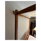 Wooden Queen Canopy Bed Frame with Ornate Headboard