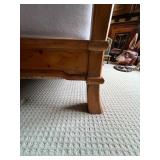 Wooden Queen Canopy Bed Frame with Ornate Headboard