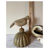 Lot of 3 Hand-Carved Wooden Bird Figurines