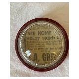 Vintage Glass Apothecary and Advertising Jar Collection with Magnifying Glass Paperweight