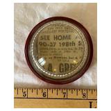 Vintage Glass Apothecary and Advertising Jar Collection with Magnifying Glass Paperweight