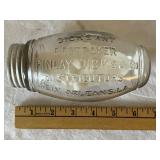 Vintage Glass Apothecary and Advertising Jar Collection with Magnifying Glass Paperweight