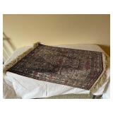 Persian-Style Area Rug with Intricate Floral Design and Fringe, 3x5 Ft