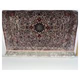 Vintage Persian Style Area Rug with Fringe, Floral Medallion Design