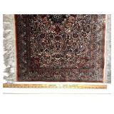 Vintage Persian Style Area Rug with Fringe, Floral Medallion Design