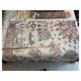 Hand-Embroidered Textile Wall Hanging with Animal and Floral Motifs