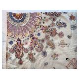 Hand-Embroidered Textile Wall Hanging with Animal and Floral Motifs