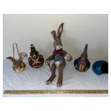 Collection of 5 Hand-Painted Easter Rabbit and Animal Figurines