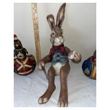 Collection of 5 Hand-Painted Easter Rabbit and Animal Figurines