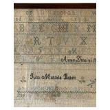 1832 Antique Framed Sampler by Julia Matilda Baker