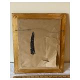 Framed Folk Art Painting of Wedding Party with Gilded Frame