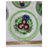 Set of 5 Vintage Luneville France Hand-Painted Bowls with Floral Patterns