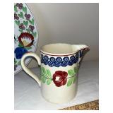 Boch Freres Holland Hand-Painted Plate and Pitcher Set