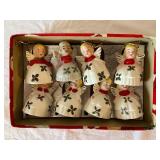 Set of 16 Vintage Porcelain Angel Christmas Ornaments in Original Boxes