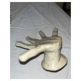 Variety Lot: Russian Lacquer Box, Wooden Shoes, Pine Cone, Ceramic Hand, and More