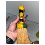 Variety Lot: Russian Lacquer Box, Wooden Shoes, Pine Cone, Ceramic Hand, and More