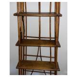 Antique Five-Tier Wood Corner Etagere Shelf Stand