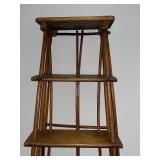 Antique Five-Tier Wood Corner Etagere Shelf Stand