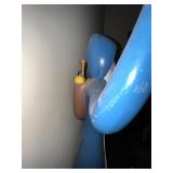 Large Handcrafted Wooden Santa Figure with Christmas Trees