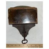 Antique Wood Desk Clamp Drawer with Green Felt and Brass Pull