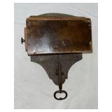 Antique Wood Desk Clamp Drawer with Green Felt and Brass Pull