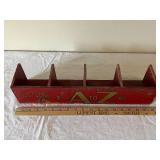 Vintage Red Wooden A to Z Letter Organizer Rack