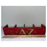 Vintage Red Wooden A to Z Letter Organizer Rack