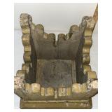 Antique Primitive Wooden Stool with Painted Patina