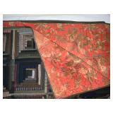 Log Cabin Style Handmade Quilt with Patchwork and Patterned Backing