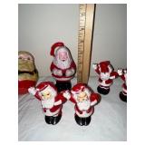 Collection of 9 Vintage Santa Claus Figures and Ornaments