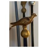 Set of 4 Vintage Parade Pole Finials with Brass and Painted Accents