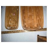 Longaberger and Rustic Wooden Basket Collection with Wood Inserts