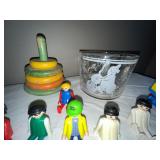 Vintage Toy and Figure Collection Including Playmobil, Yo-Yo, and Disney Donald Duck