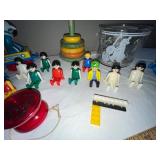 Vintage Toy and Figure Collection Including Playmobil, Yo-Yo, and Disney Donald Duck