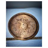 Set of 2 Hand-Carved Wooden Bowls with Floral and Oak Leaf Designs