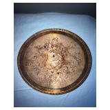 Set of 2 Hand-Carved Wooden Bowls with Floral and Oak Leaf Designs