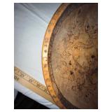 Set of 2 Hand-Carved Wooden Bowls with Floral and Oak Leaf Designs