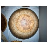 Collection of 5 Vintage Wooden Bowls with Pyrography and Beaded Trim