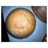 Collection of 5 Vintage Wooden Bowls with Pyrography and Beaded Trim