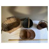 Set of 4 Woven Baskets Assorted Styles and Sizes