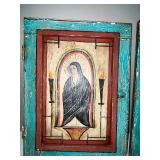 Pair of Vintage Hand-Painted Religious Wooden Cabinet Doors