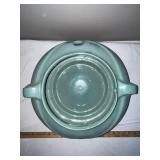 Large Vintage Turquoise Ceramic Jardiniere with Handles
